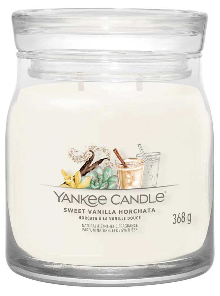 Sweet Vanilla Horchata, candela giara media Yankee Candle