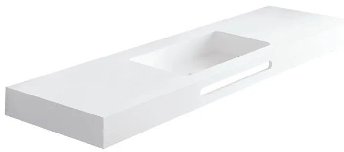 Lavabo sospeso rettangolare Zen H 10 x P 46 cm in acrilico bianco