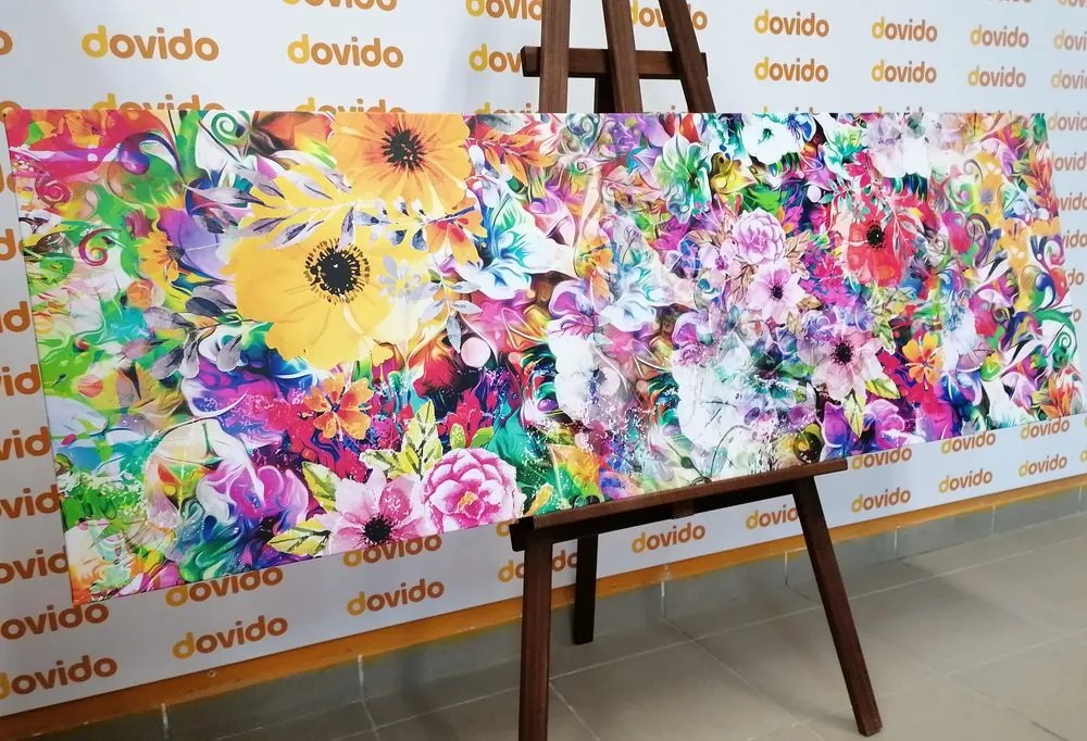 Stampa su tela – Fiori in versione multicolore