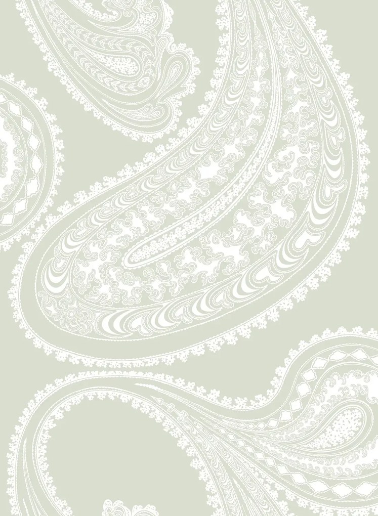Cole & Son Carta da parati Rajapur - White on Olive