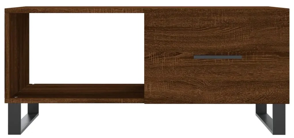 Tavolino da salotto rovere marrone 90x50x40cm legno multistrato