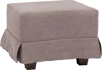 Pouf imbottito in tessuto sfoderabile tortora 57x41 h con piedini
