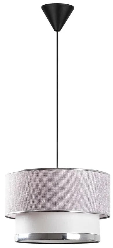 Lampadario grigio/argentato con paralume in tessuto ø 30 cm Cake – Opviq lights