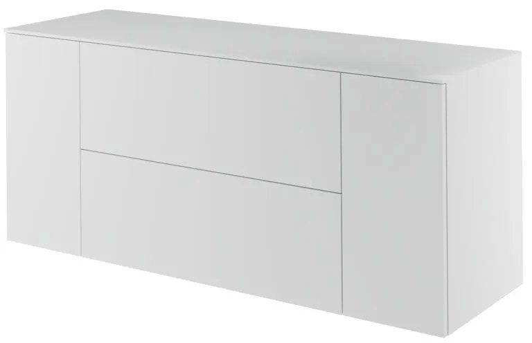 Mobile da bagno sotto lavabo Neo bianco laccato L 150 x H 65 x P 48.3 cm 2 cassetti 2 ante, lavabo non incluso