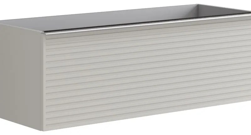 Mobile da bagno sospeso sotto lavabo L 120 x H 40 x P 45.5 cm grigio laccato opaco, 2 cassetti Pixel stripes