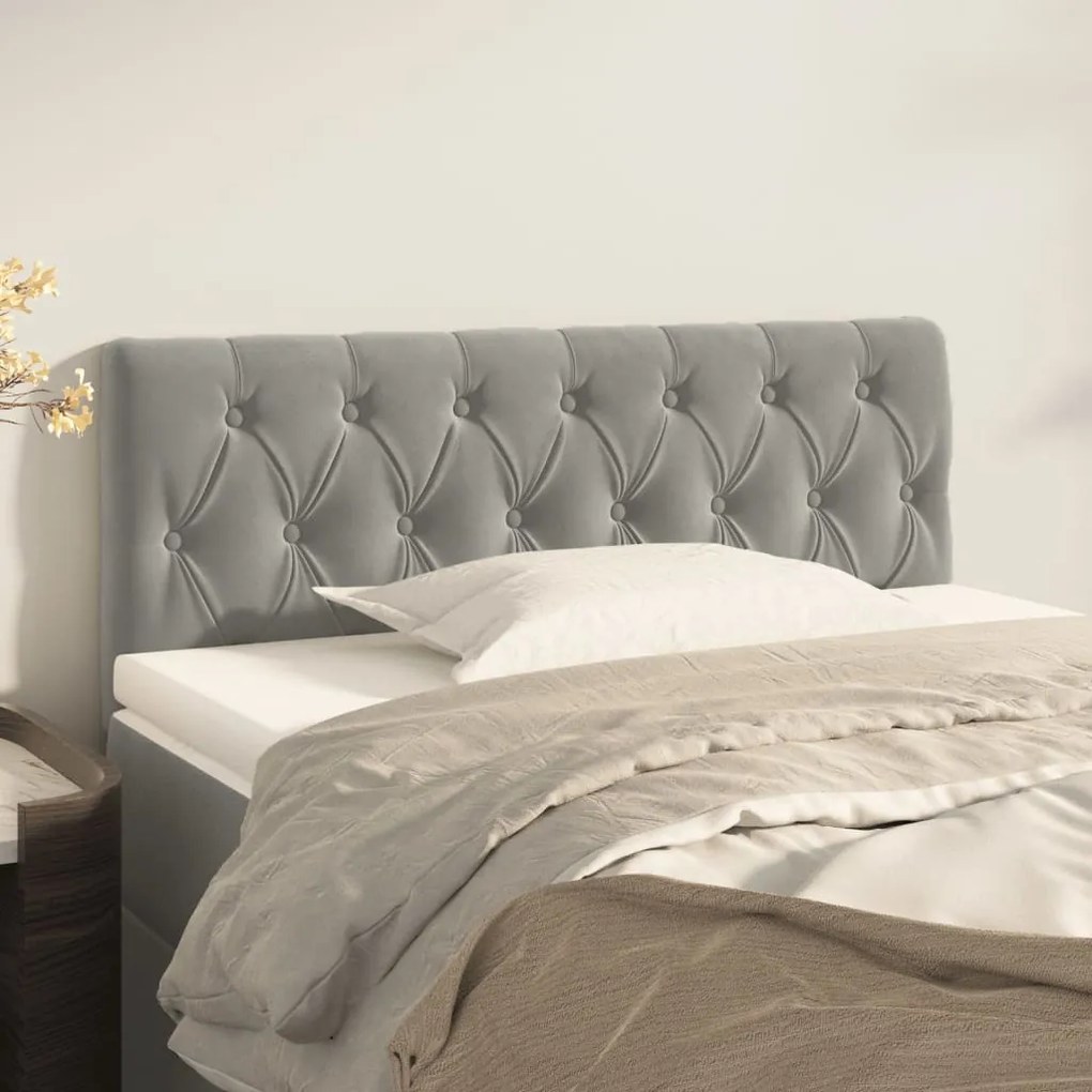 Testiera Grigio Chiaro 90x7x78/88 Cm İn Velluto /