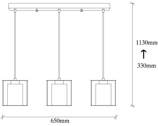 Lampadario su filo SWANK 3xE27/100W/230V