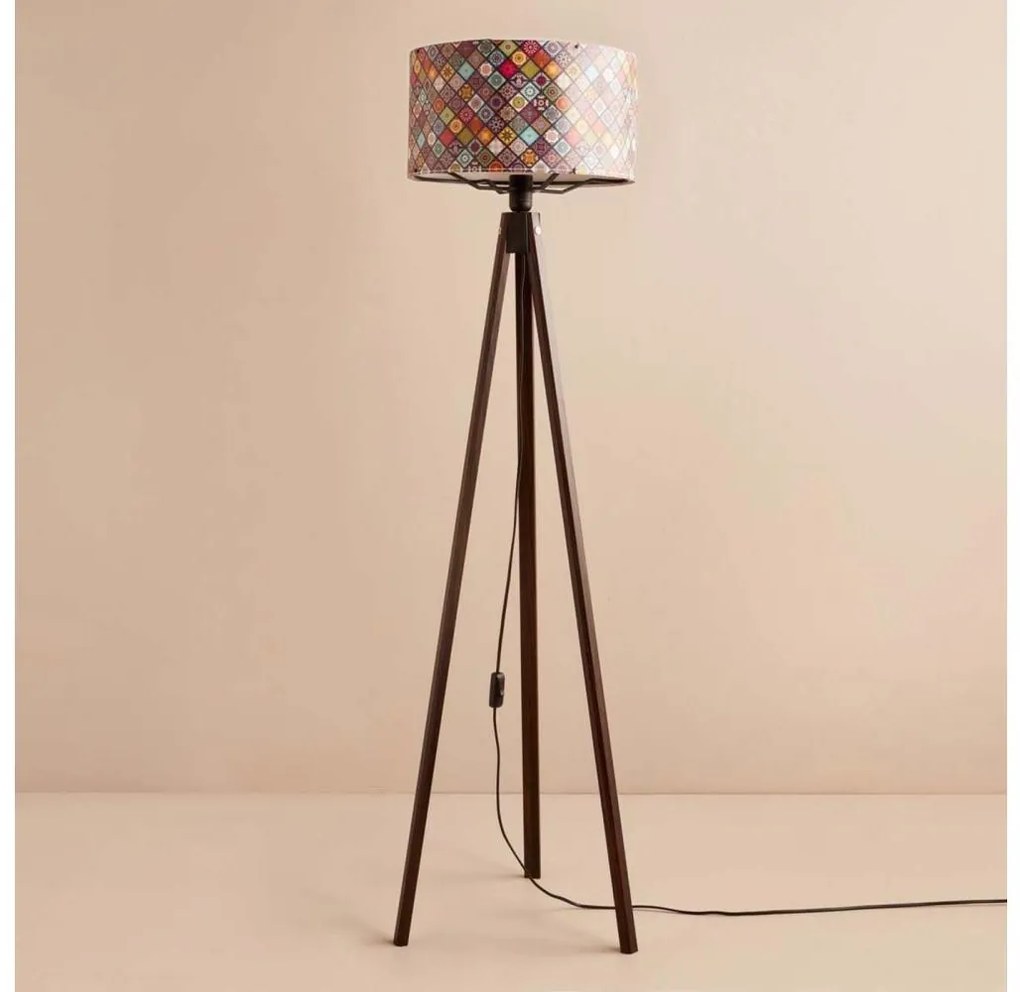 Lampada da terra AYD 1xE27/40W/230V marrone/multicolore