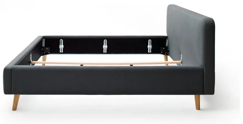 Letto matrimoniale imbottito color antracite rete non inclusa 140x200 cm Mattis – Meise Möbel