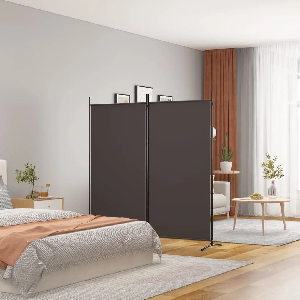 Divisorio A 2 Pannelli Marrone 175x180 Cm İn Tessuto /