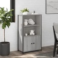 Credenza Grigio Sonoma 62x32x103,5 cm in Legno Multistrato 834218