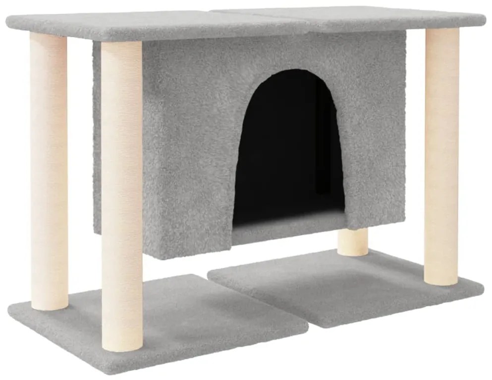 Albero per gatti con tiragraffi in sisal grigio chiaro 50 cm