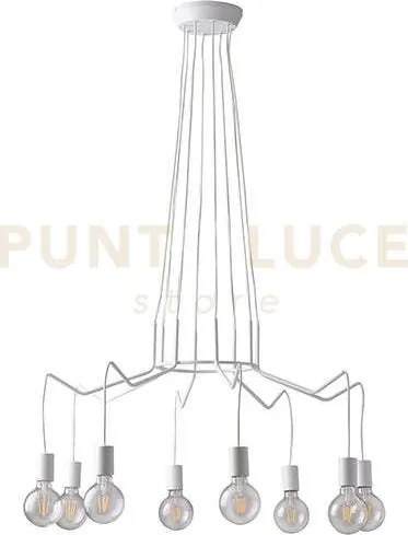 Lampadario a sospensione habitat bianca 8 luci attacco e27 85x120cm...