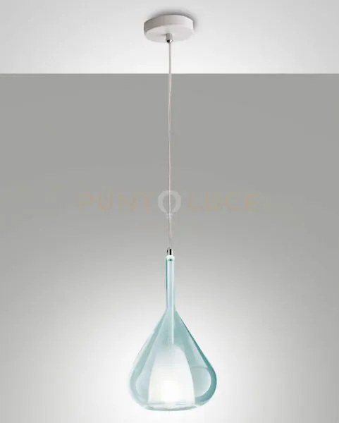 Lila sospensione 1 luce azzurra attacco e27 d.20cm