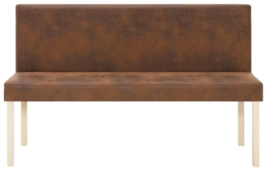 Panca 139,5 cm marrone in pelle scamosciata artificiale