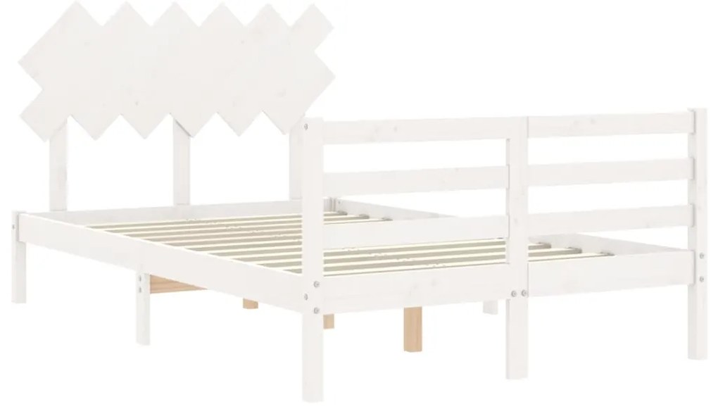 Giroletto con testiera bianco 4ft small double legno massello