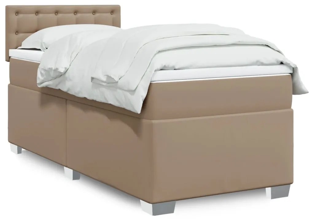 Giroletto A Molle Con Materasso Cappuccino 100x200cm Similpelle /