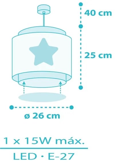 Dalber 76012T - Lampadario per bambini BABY DREAMS 1xE27/15W/230V blu