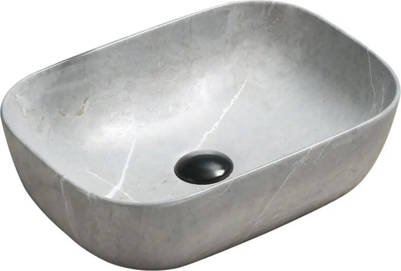 Mexen Rita lavabo da appoggio 45 x 32 cm, pietra grigia - 21084596
