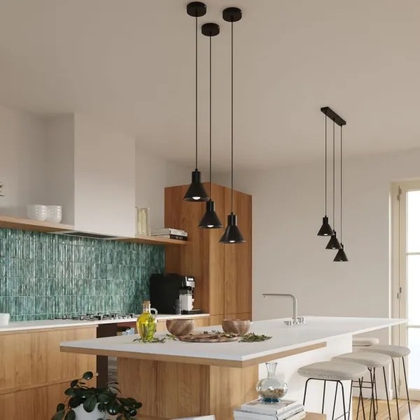 Sollux SL.0986 -  Lampadario su filo TALEJA 3xE27/60W/230V nero