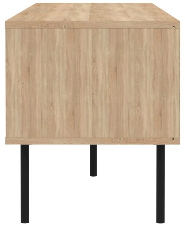 Tavolo TV in rovere decorato in nero-naturale 165x40 cm Ampère - TemaHome