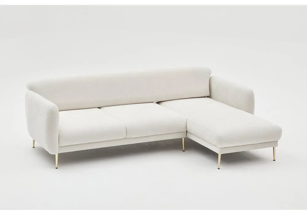 Divano angolare bianco (con penisola a destra/con chaise lounge) Simena – Balcab Home