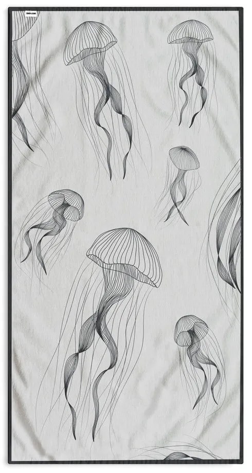 Telo mare bianco e nero 90x180 cm Jellyfish - DecoKing