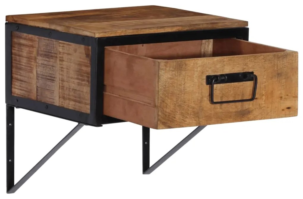 Comodino 40x35x40 cm in legno massello di mango