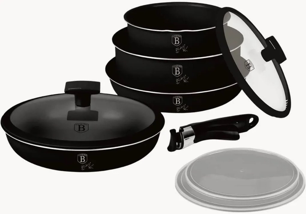Batteria di pentole nera opaca Matt Black, set da 9