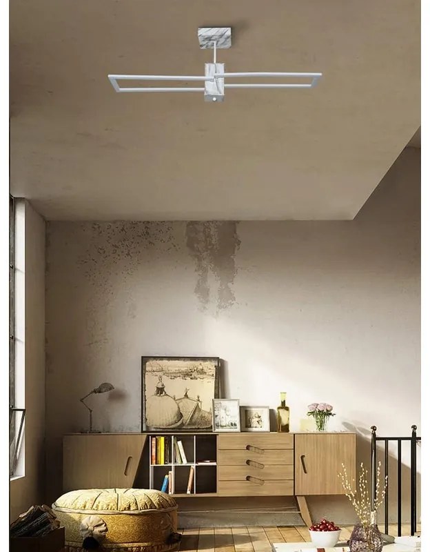 Plafoniera LED design Sarita, bianco 92x32 cm, luce naturale NOVECENTO