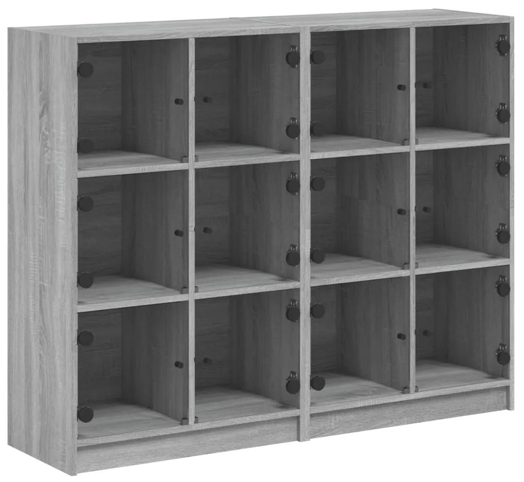Libreria ante grigio sonoma 136x37x109 cm in legno multistrato