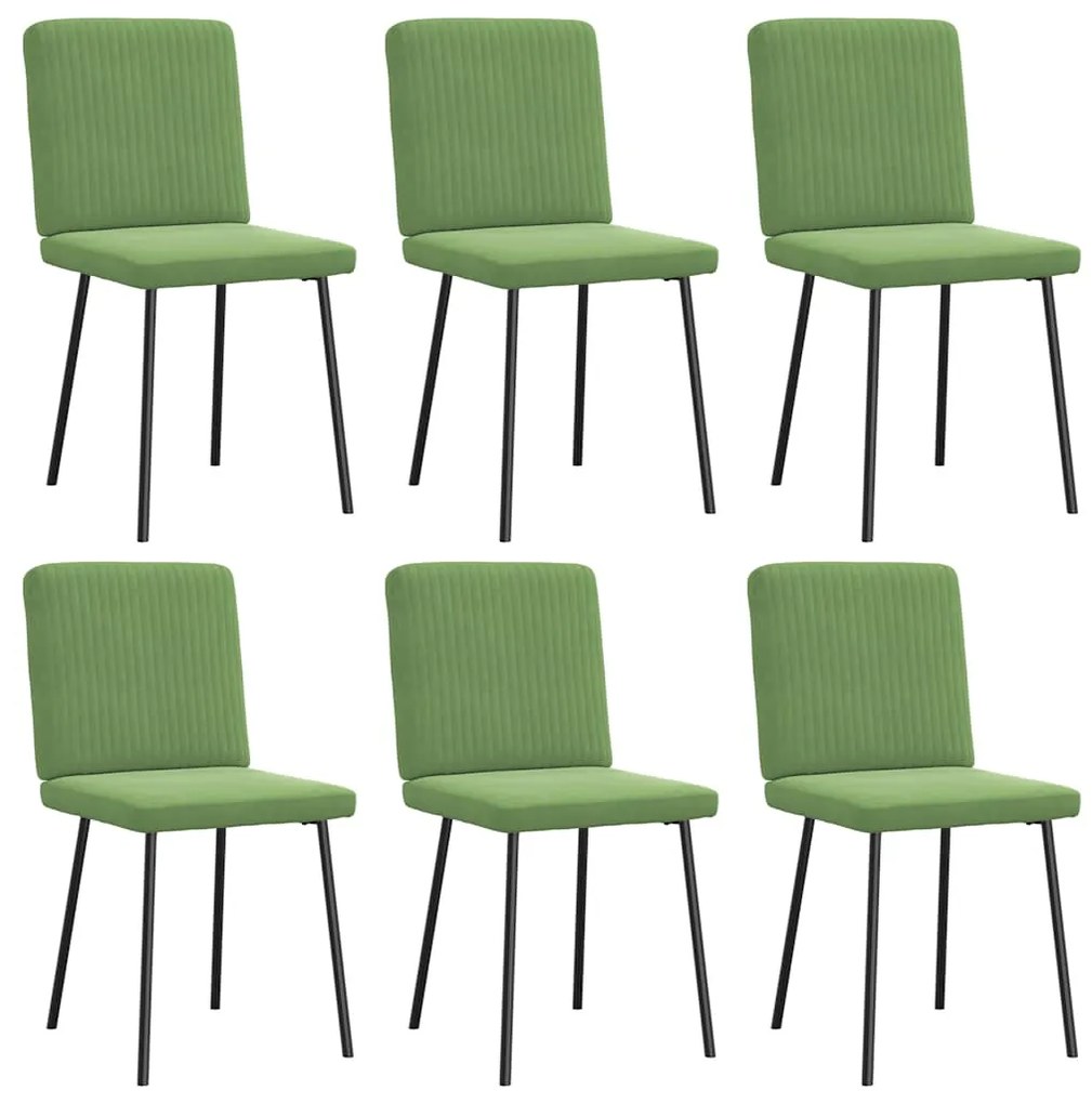 Sedie Da Pranzo Girevoli 6 Pz Verde Chiaro İn Velluto /