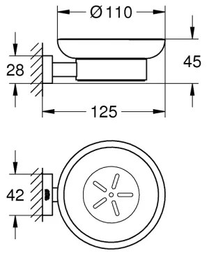 GROHE 40754001 - Porta sapone ESSENTIALS CUBE cromo lucido