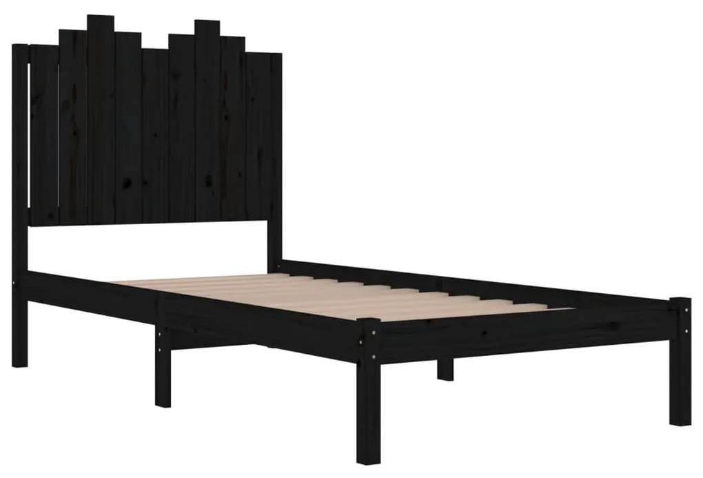 Giroletto in legno massello nero 75x190 cm small single