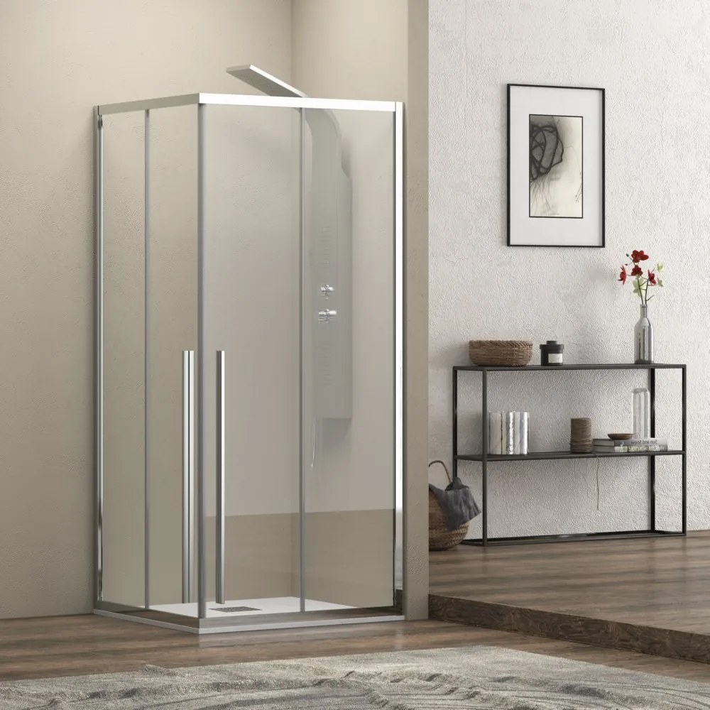 Box doccia 90x110 angolare doppio scorrevole vetro 8mm altezza 200h | KEL1000 - KAMALU
