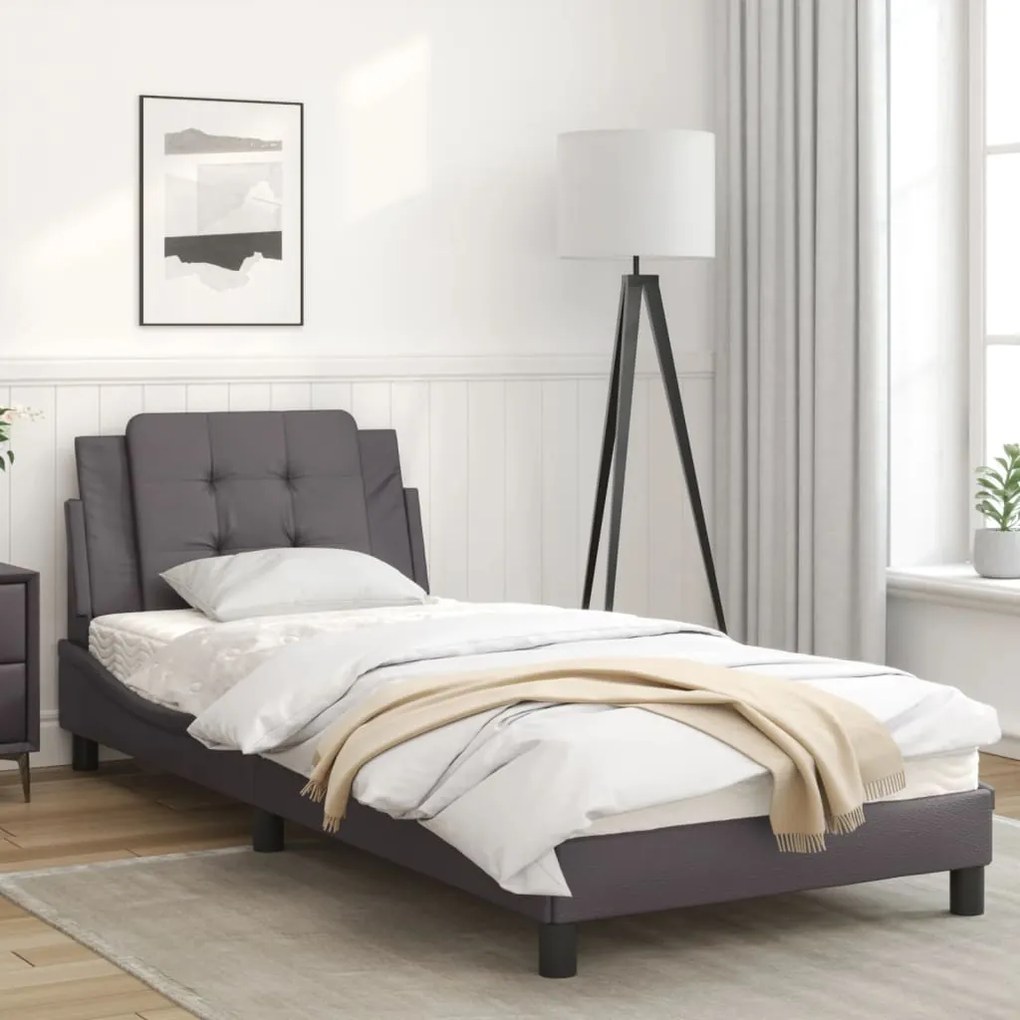 Giroletto con luci led grigio 80x200 cm in similpelle