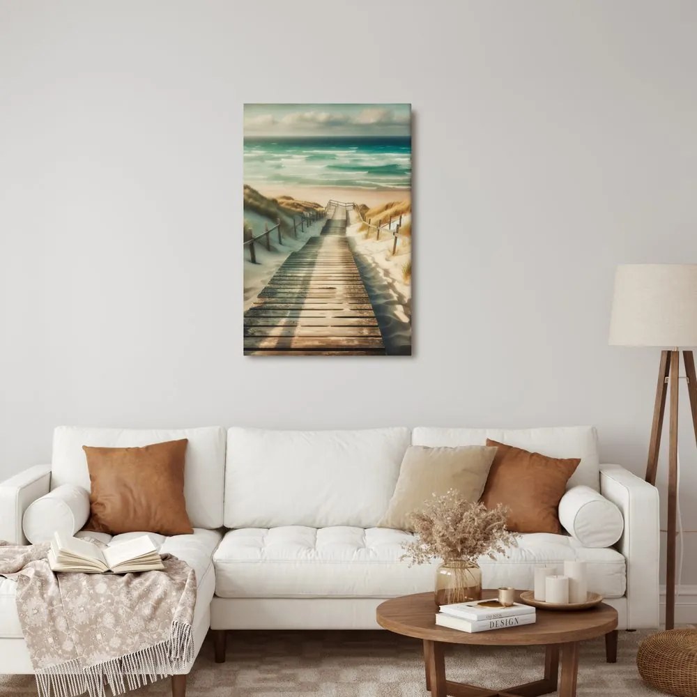 Quadro su tela – Sentiero attraverso le dune verso il mare