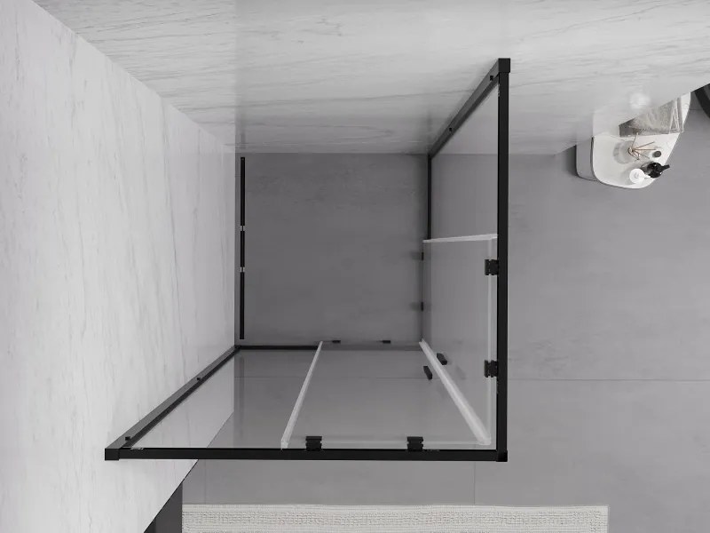 Mexen Exo-S Duo cabina doccia quadrata scorrevole 80 x 80 cm, trasparente, nera - 8111-080-080-70-00