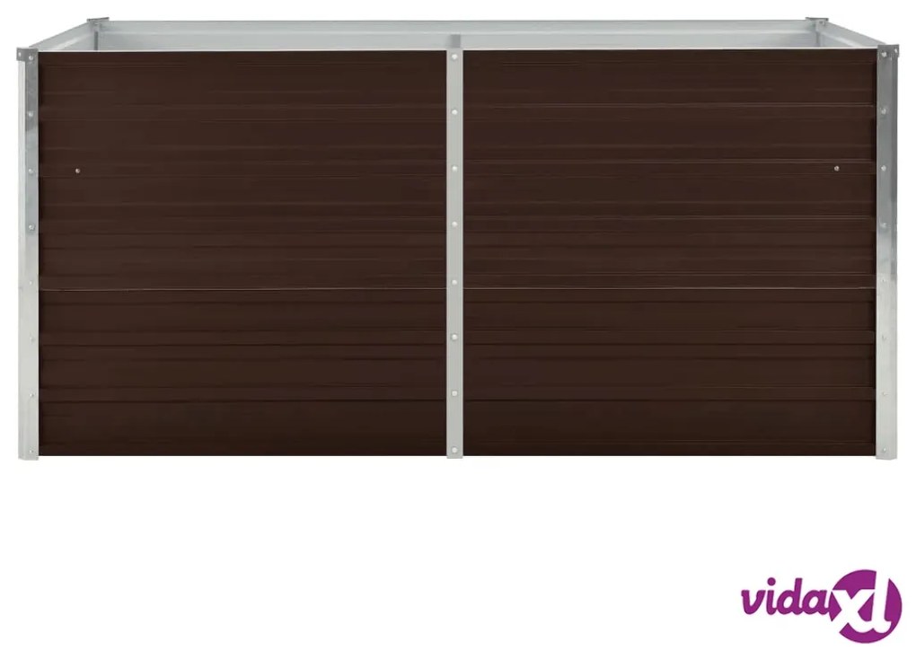 vidaXL Letto di Coltura Rialzato Marrone 160x80x77cm Acciaio Zincato