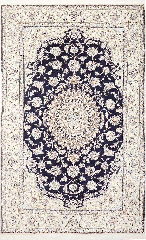 Nain Tappeto persiano 150x250 Blu (Iran) Annodato A Mano