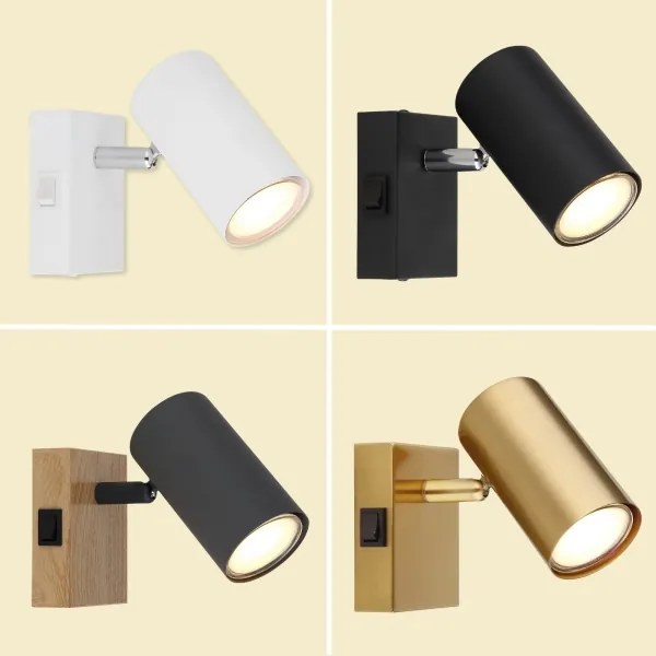 Globo 57911-1M - Faretto da parete ROBBY 1xGU10/25W/230V nero/ottone