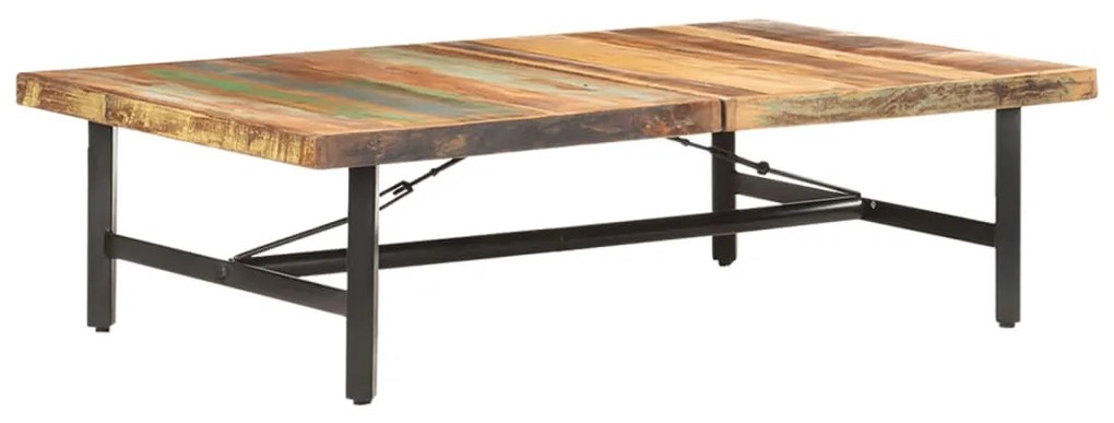 Tavolino Da Salotto 142x90x42 Cm İn Legno Massello Di Recupero /