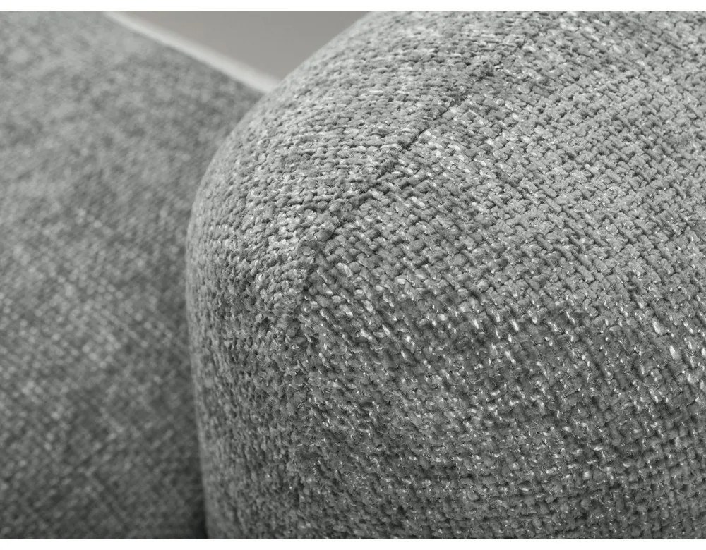 Divano angolare grigio allungabile/con contenitore (con penisola a sinistra/con chaise lounge) con rivestimento in ciniglia Mele – Makamii