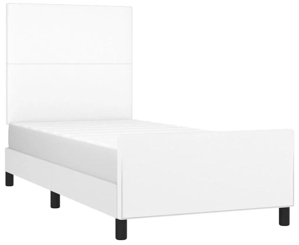 Giroletto con testiera bianco 80x200 cm in similpelle