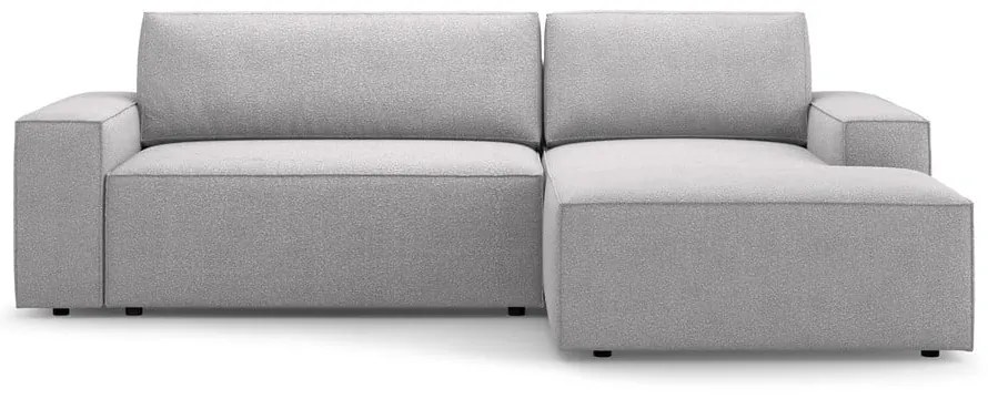 Divano letto angolare grigio chiaro in tessuto bouclé (angolo destro) Jodie - Micadoni Home