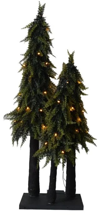 Albero di Natale artificiale Luci verde con illuminazione H 80 cm x Ø 24 cm
