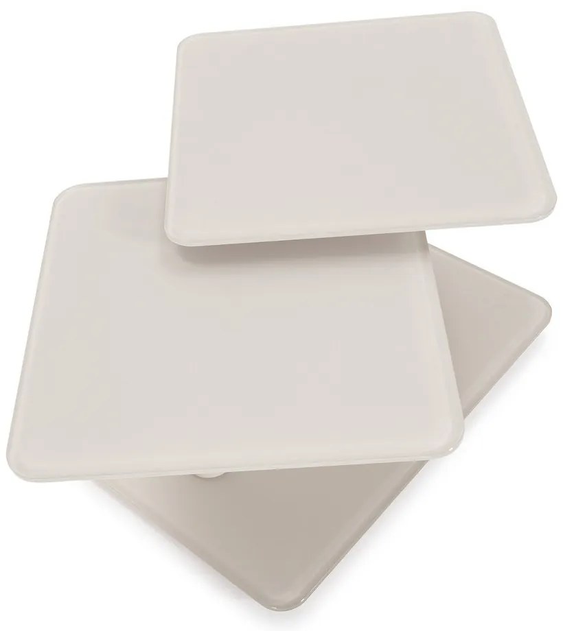 Tavolino da salotto color crema in vetro 54x115 cm Elvi – Marckeric