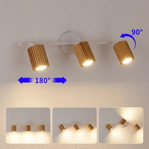 Brilagi - Faretto MODERN WOOD 3xGU10/8W/230V legno/bianco