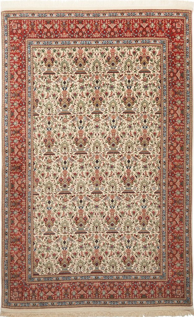 Isfahan Tappeto persiano 140 x 210 Rosso (Iran) Annodato A Mano