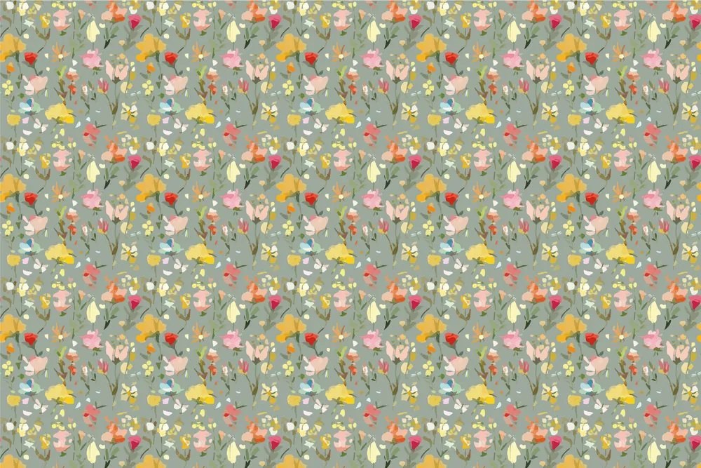 Carta da parati – Fiori dipinti astratti
